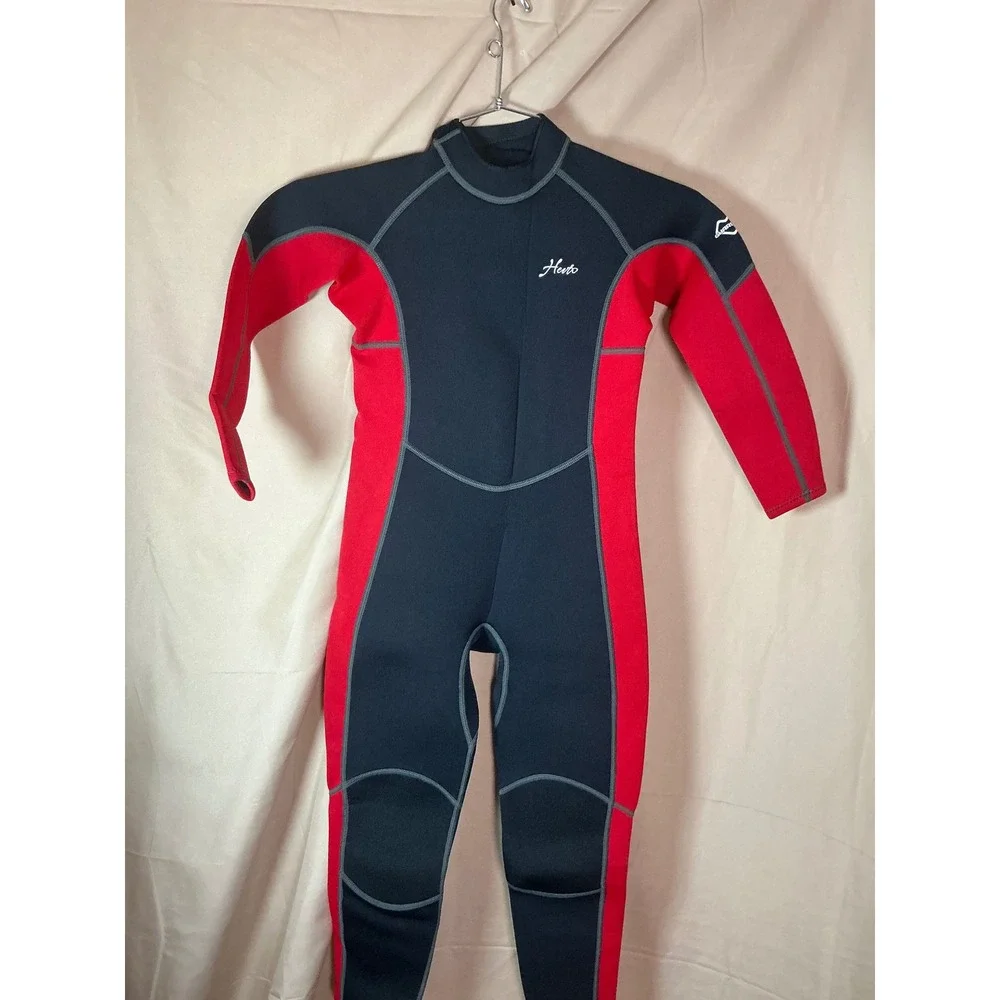 Hevto Kids Wetsuit Youth 12 Black Red New 3mm Full Body Scuba Diving Surfing